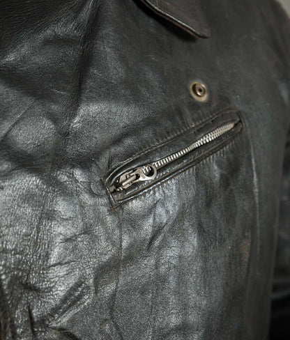 Vintage 1950s Rivetts Highwayman Horsehide Cross-Zip Motorcycle Jacket