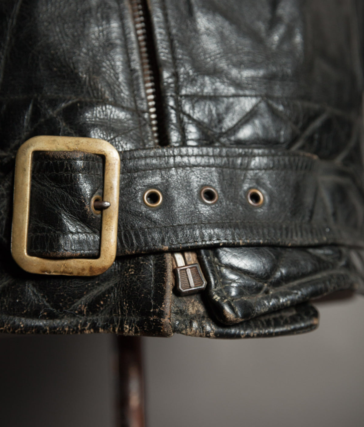 Vintage 1950s Rivetts Highwayman Horsehide Cross-Zip Motorcycle Jacket