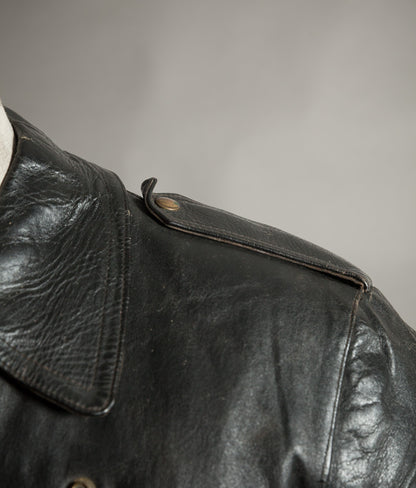 Vintage 1950s Rivetts Highwayman Horsehide Cross-Zip Motorcycle Jacket