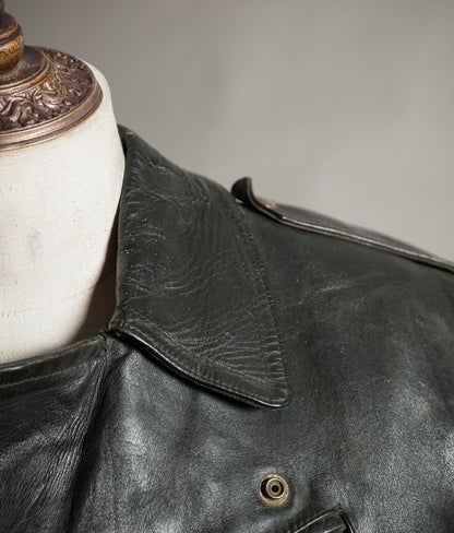 Vintage 1950s Rivetts Highwayman Horsehide Cross-Zip Motorcycle Jacket