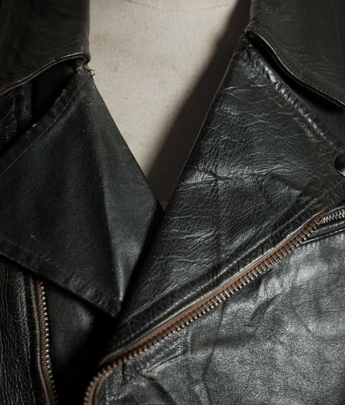 Vintage 1950s Rivetts Highwayman Horsehide Cross-Zip Motorcycle Jacket