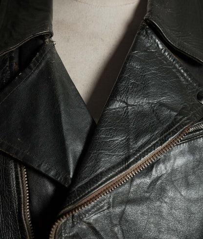 Vintage 1950s Rivetts Highwayman Horsehide Cross-Zip Motorcycle Jacket