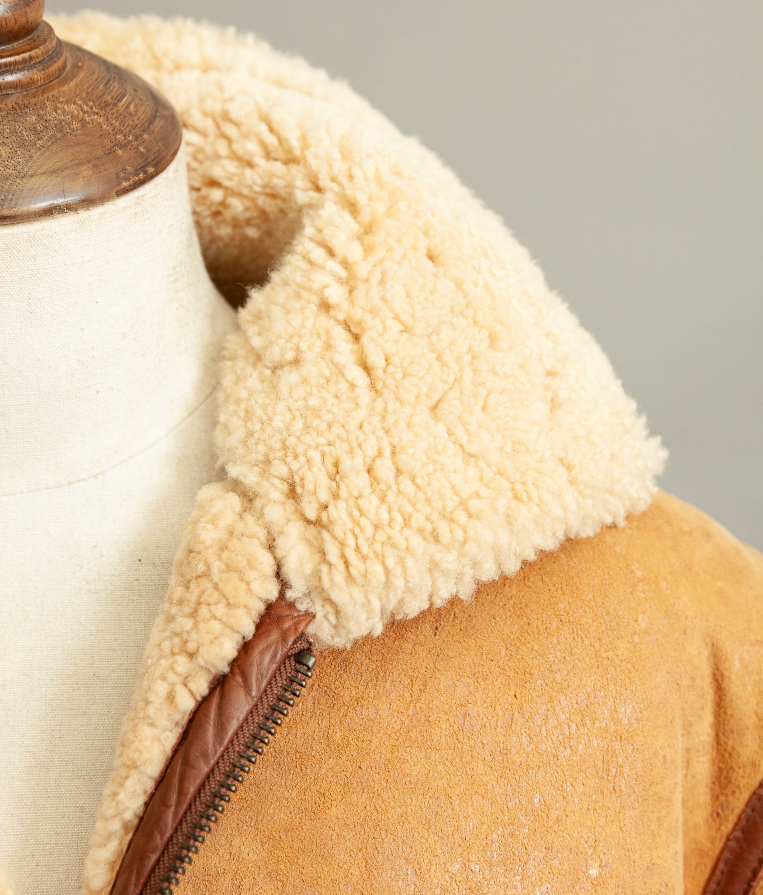 Vintage 1990s Chevignon World Traveler B-3 Sheepskin Shearling Bomber Jacket