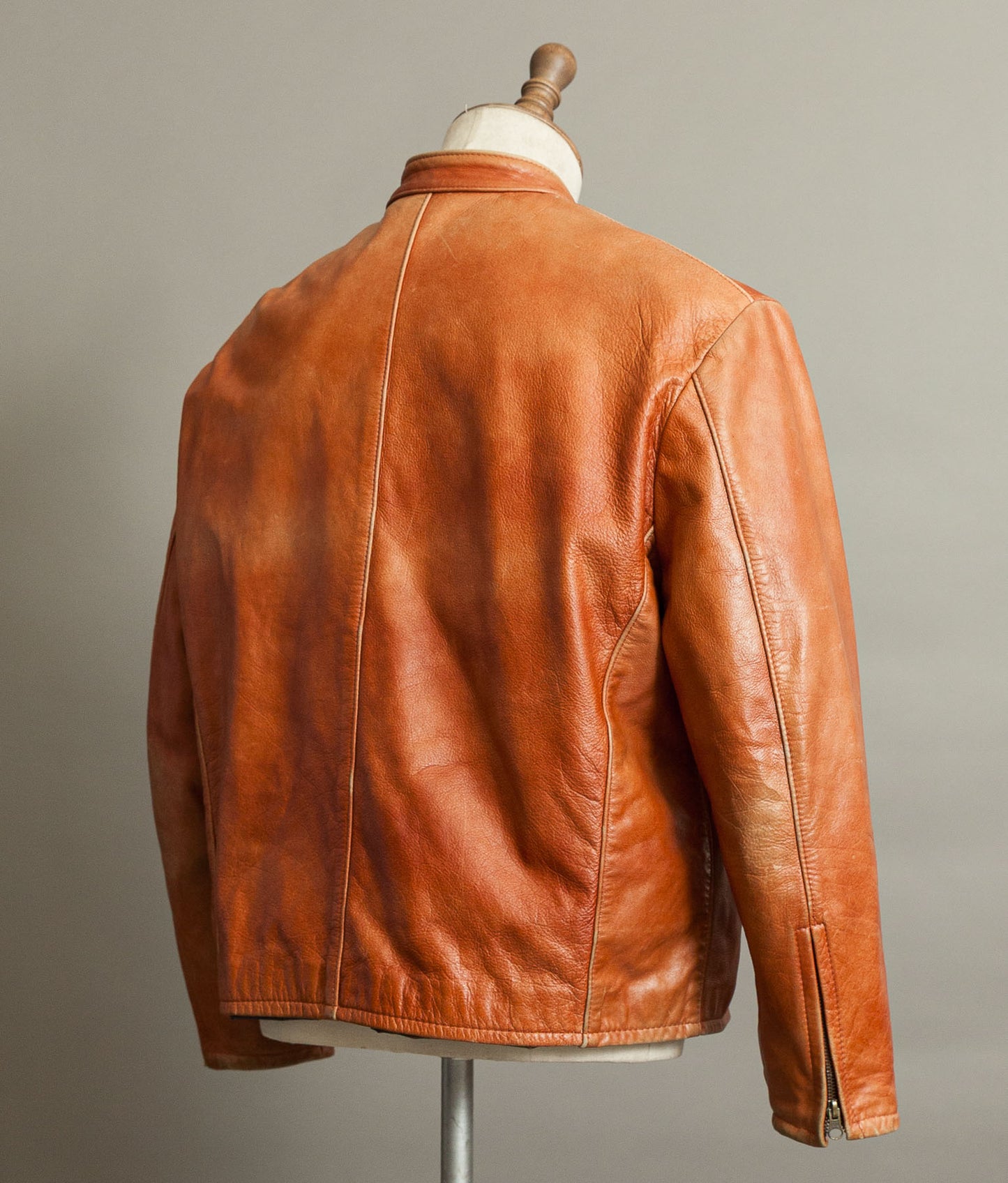 Vintage Schott NYC AT877 Leather Rider Jacket Made in USA Café Racer