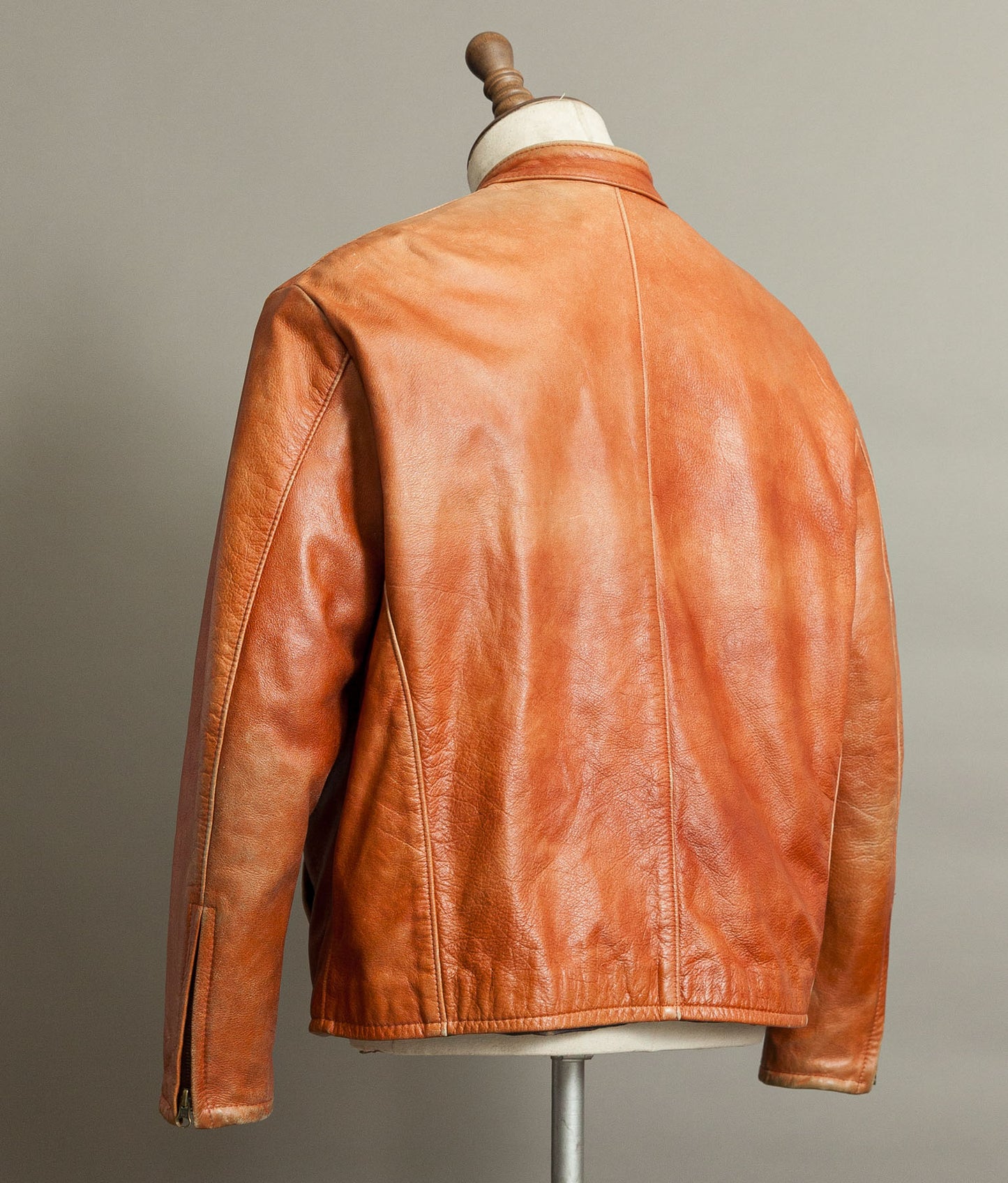 Vintage Schott NYC AT877 Leather Rider Jacket Made in USA Café Racer