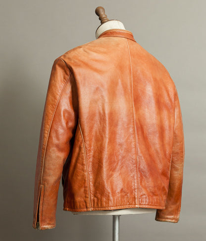 Vintage Schott NYC AT877 Leather Rider Jacket Made in USA Café Racer