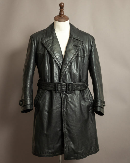 Vintage 1930s German Leather Trench Coat Medium (42)