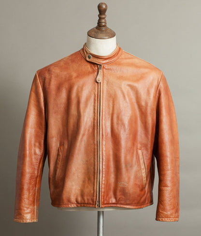 Vintage Schott NYC AT877 Leather Rider Jacket Made in USA Café Racer
