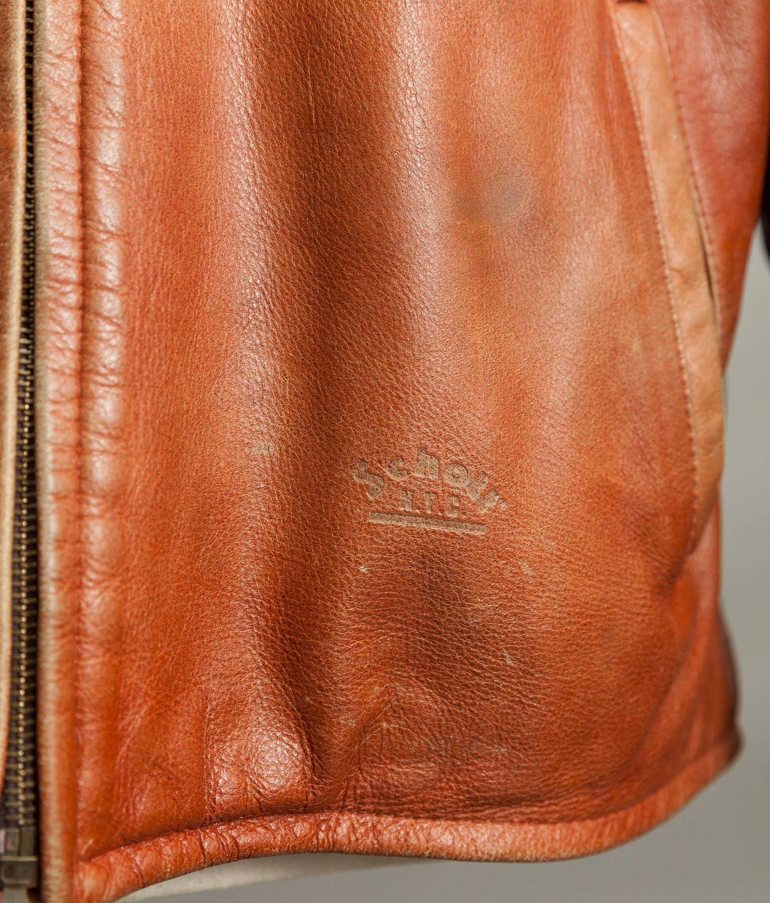 Vintage Schott NYC AT877 Leather Rider Jacket Made in USA Café Racer