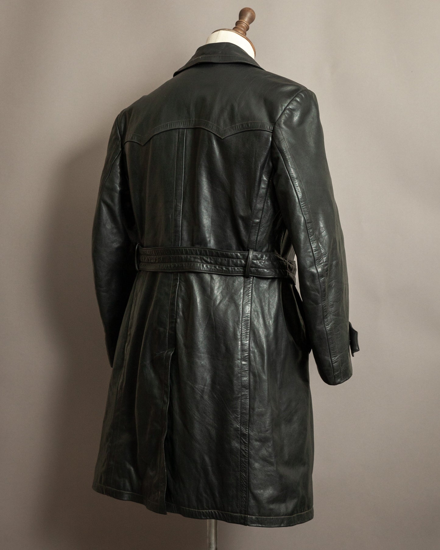 Vintage 1930s German Leather Trench Coat Medium (42)