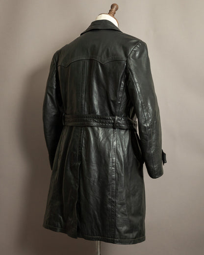 Vintage 1930s German Leather Trench Coat Medium (42)