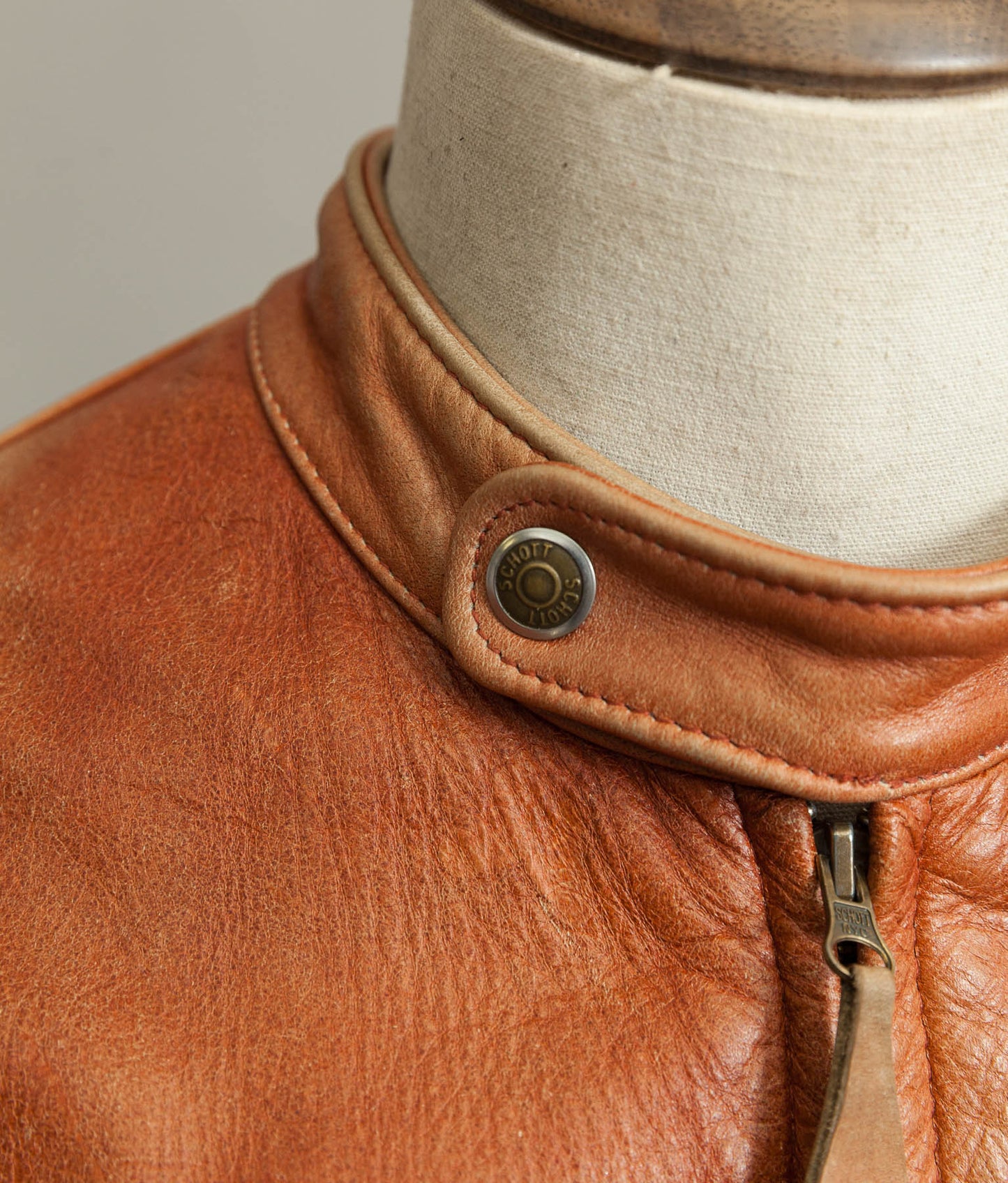 Vintage Schott NYC AT877 Leather Rider Jacket Made in USA Café Racer