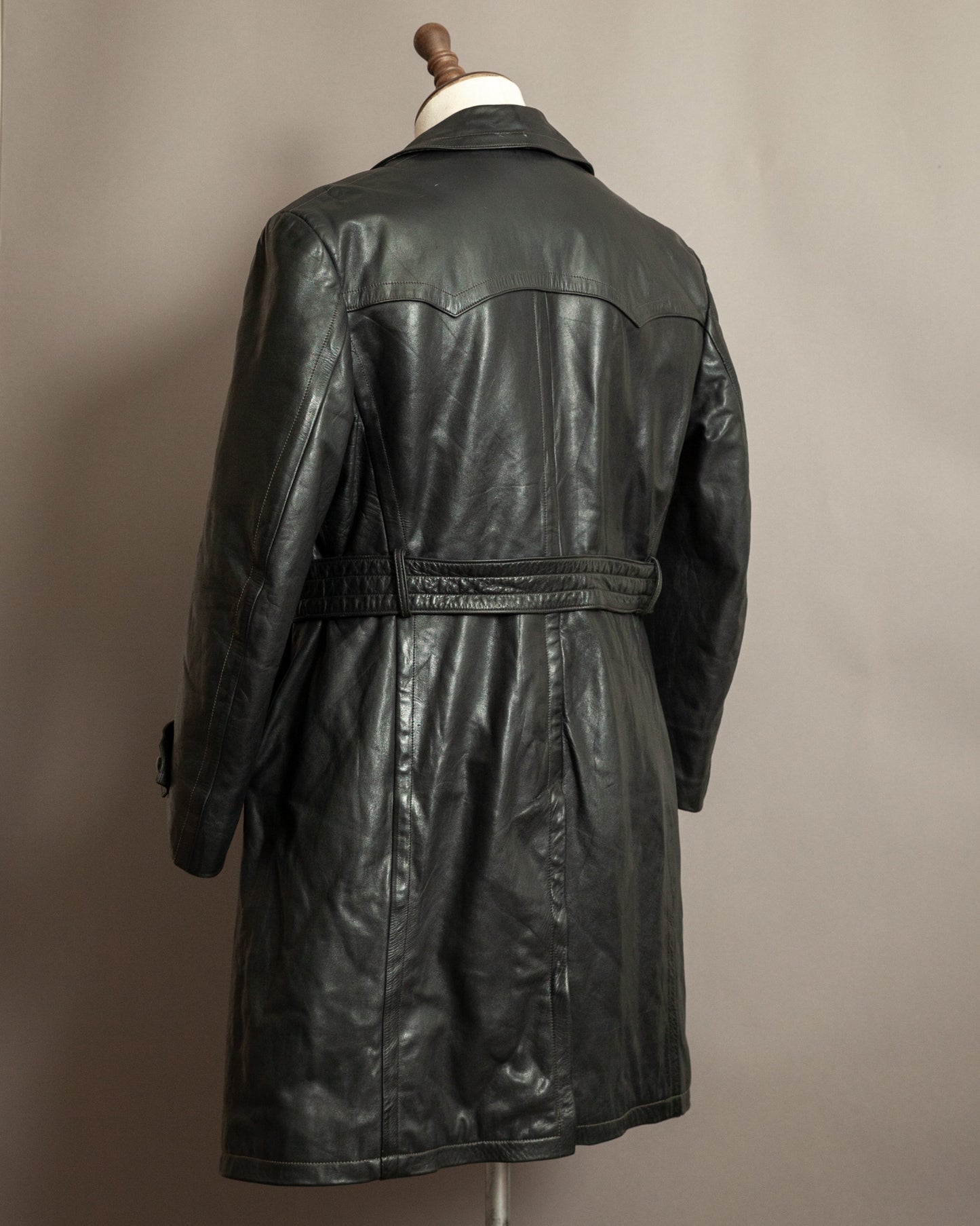 Vintage 1930s German Leather Trench Coat Medium (42)