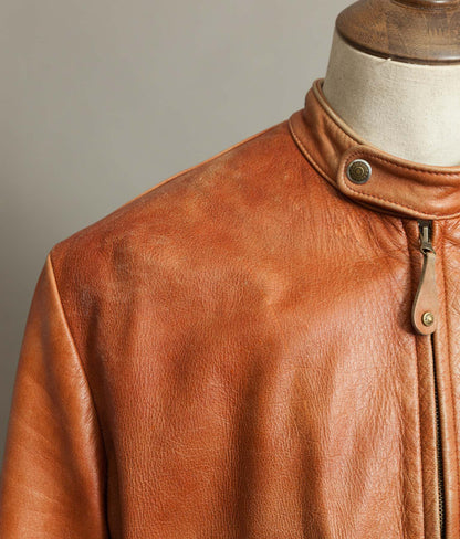 Vintage Schott NYC AT877 Leather Rider Jacket Made in USA Café Racer