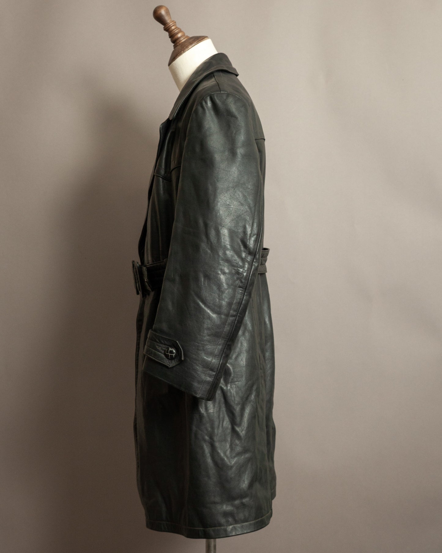 Vintage 1930s German Leather Trench Coat Medium (42)