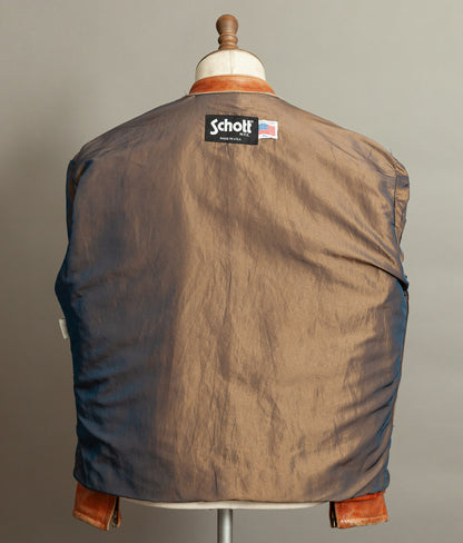 Vintage Schott NYC AT877 Leather Rider Jacket Made in USA Café Racer