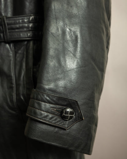 Vintage 1930s German Leather Trench Coat Medium (42)