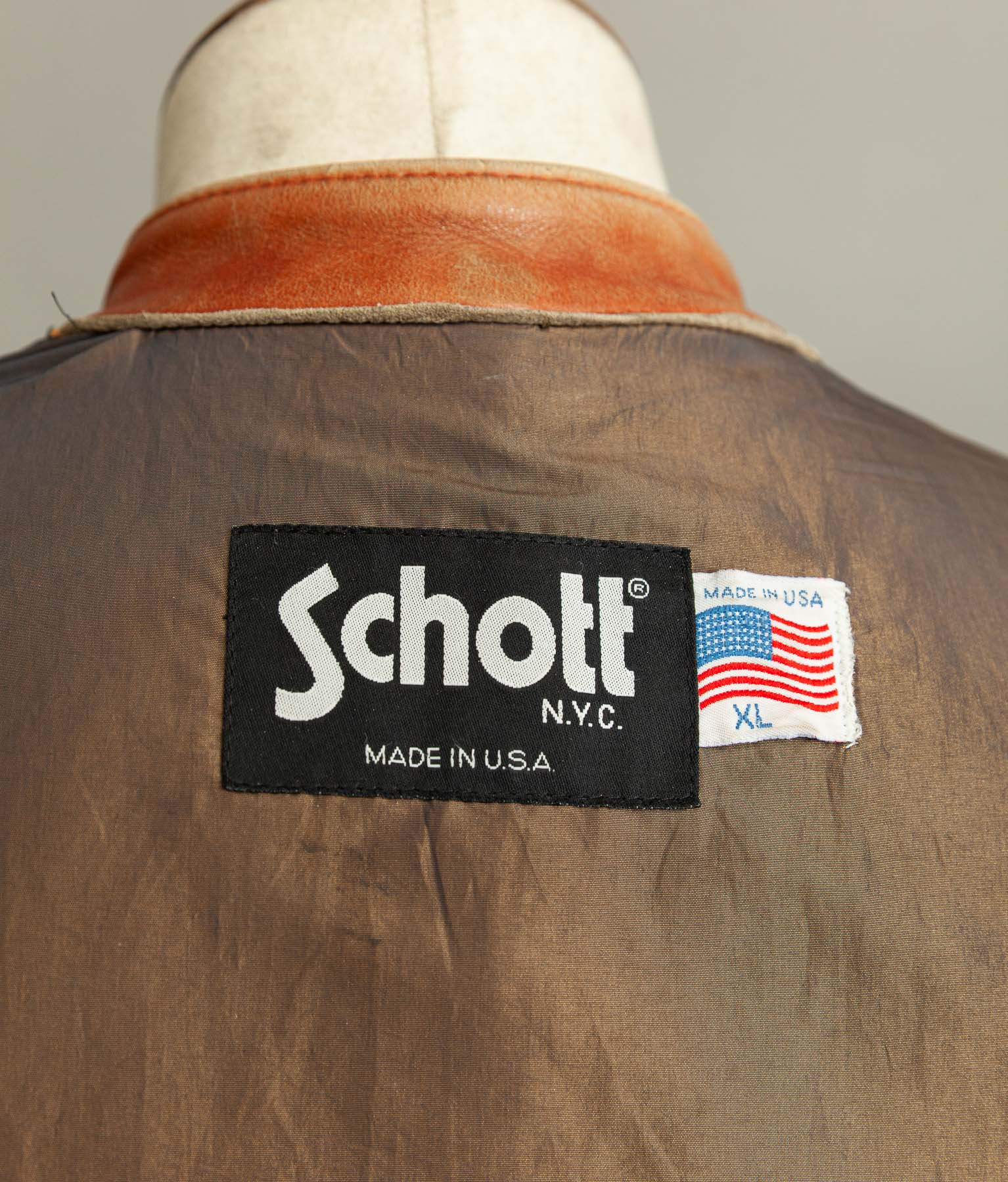Vintage Schott NYC AT877 Leather Rider Jacket Made in USA Café Racer