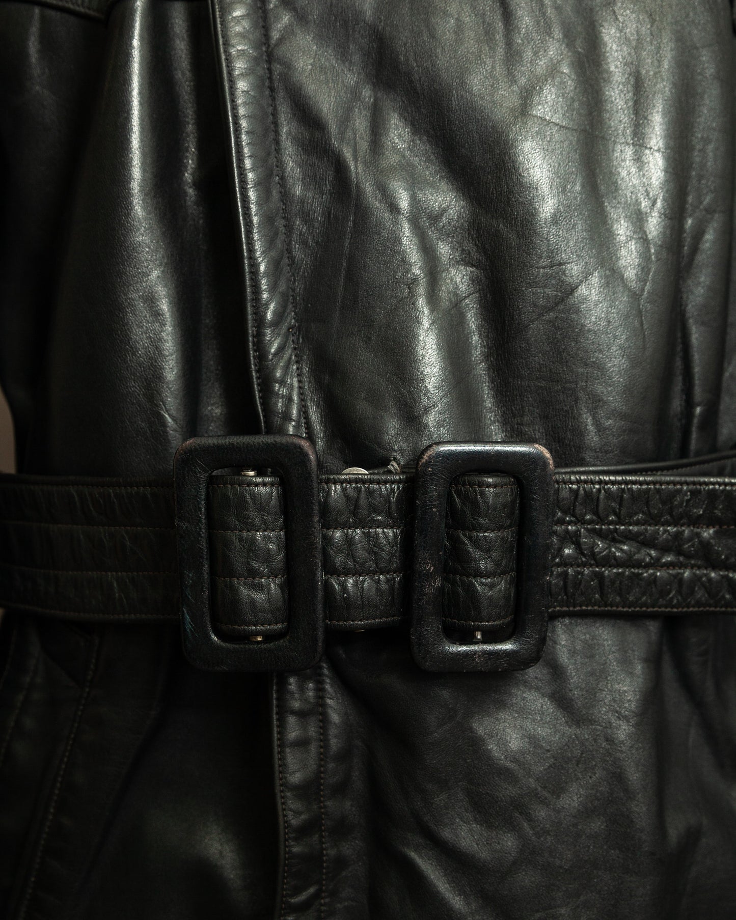 Vintage 1930s German Leather Trench Coat Medium (42)