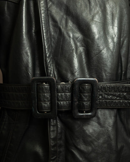 Vintage 1930s German Leather Trench Coat Medium (42)