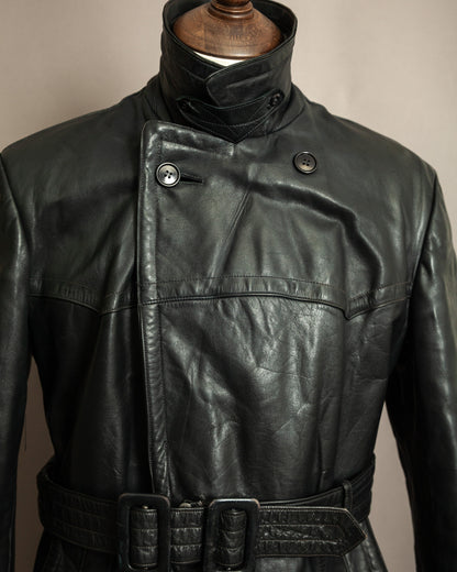 Vintage 1930s German Leather Trench Coat Medium (42)