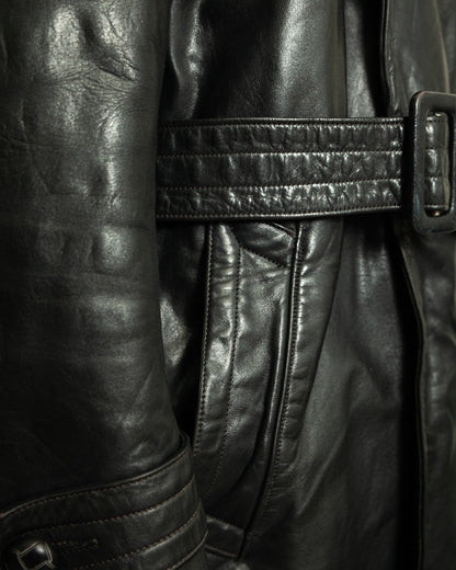 Vintage 1930s German Leather Trench Coat Medium (42)