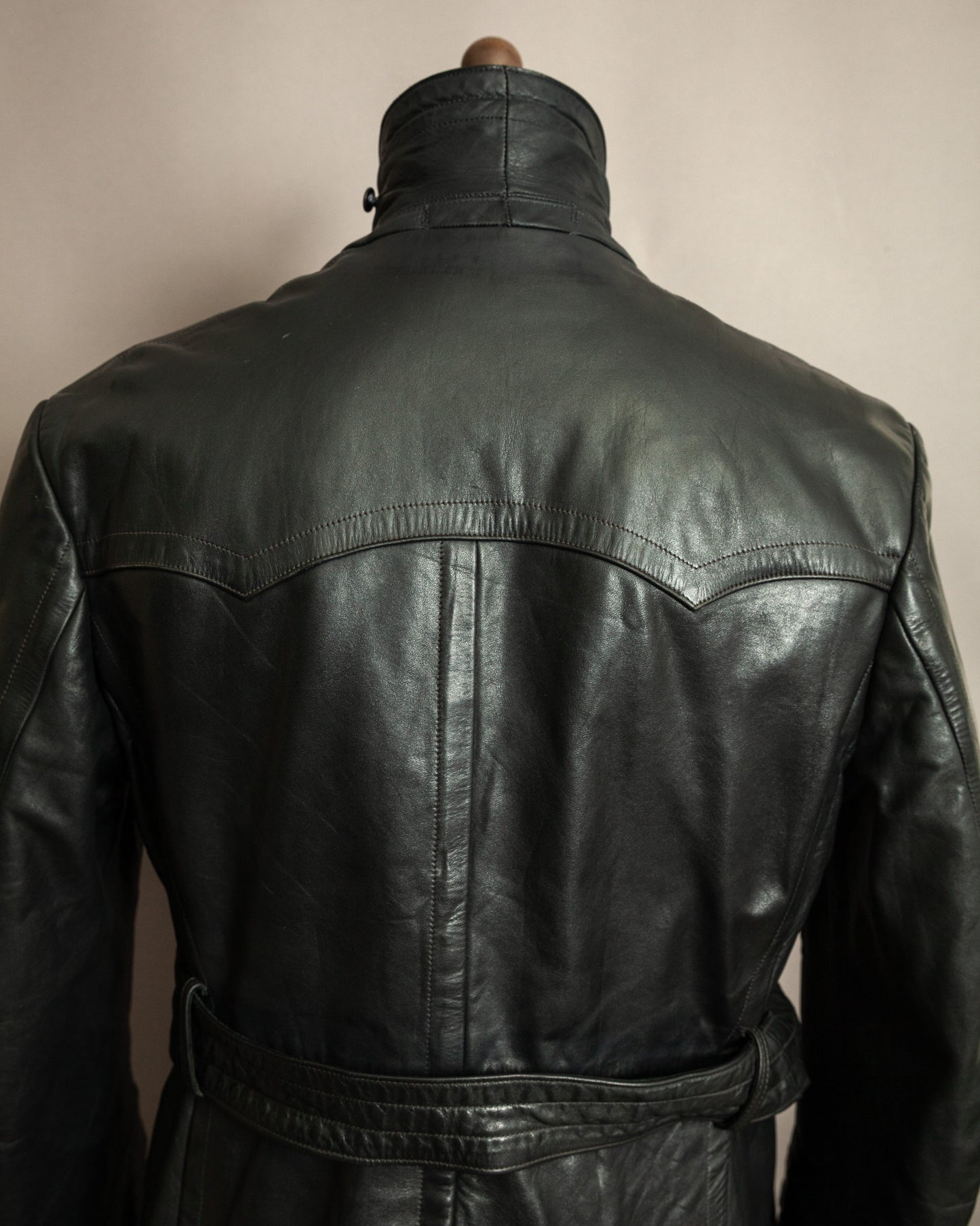 Vintage 1930s German Leather Trench Coat Medium (42)