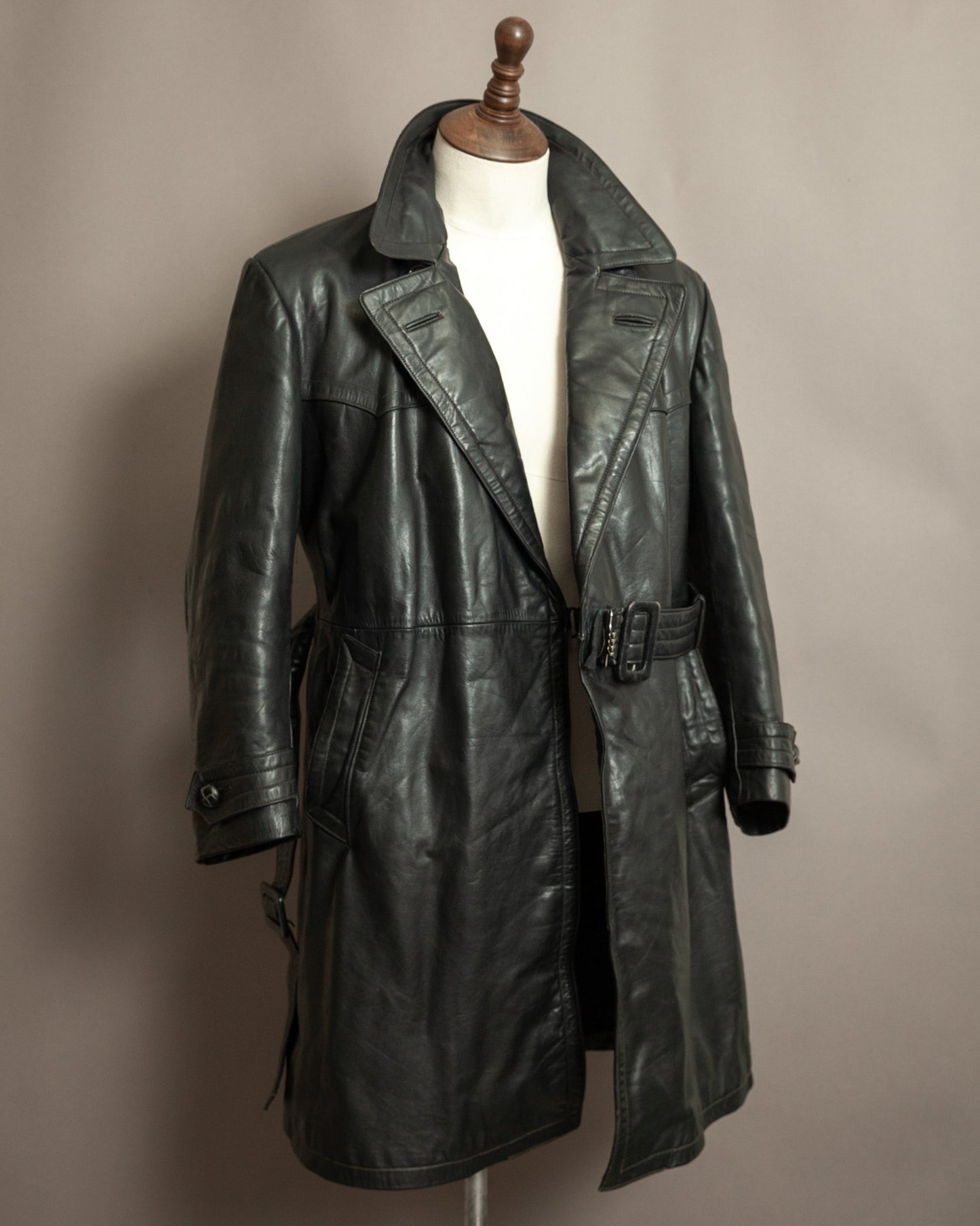 Vintage 1930s German Leather Trench Coat Medium (42)