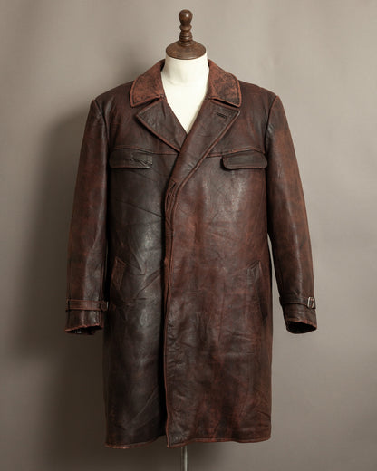 1930s–1940s French Army Horsehide Overcoat (2XL)