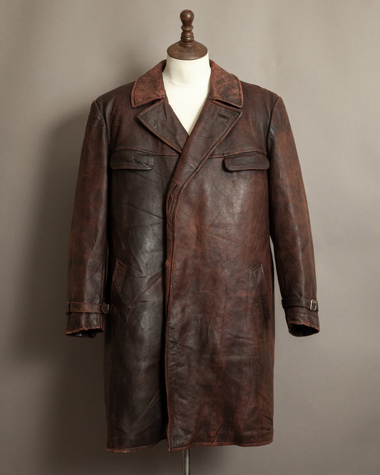 1930s–1940s French Army Horsehide Overcoat (2XL)