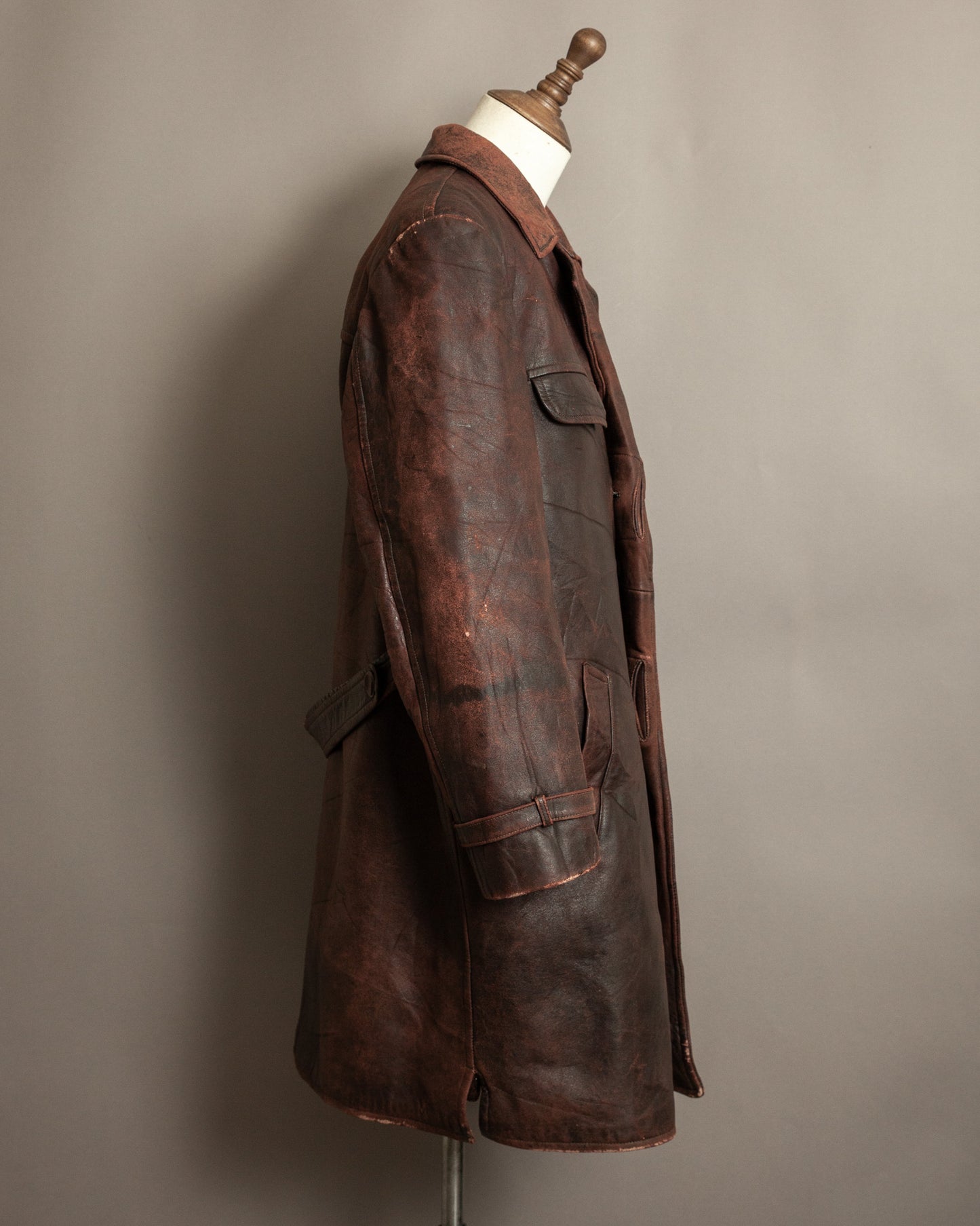 1930s–1940s French Army Horsehide Overcoat (2XL)