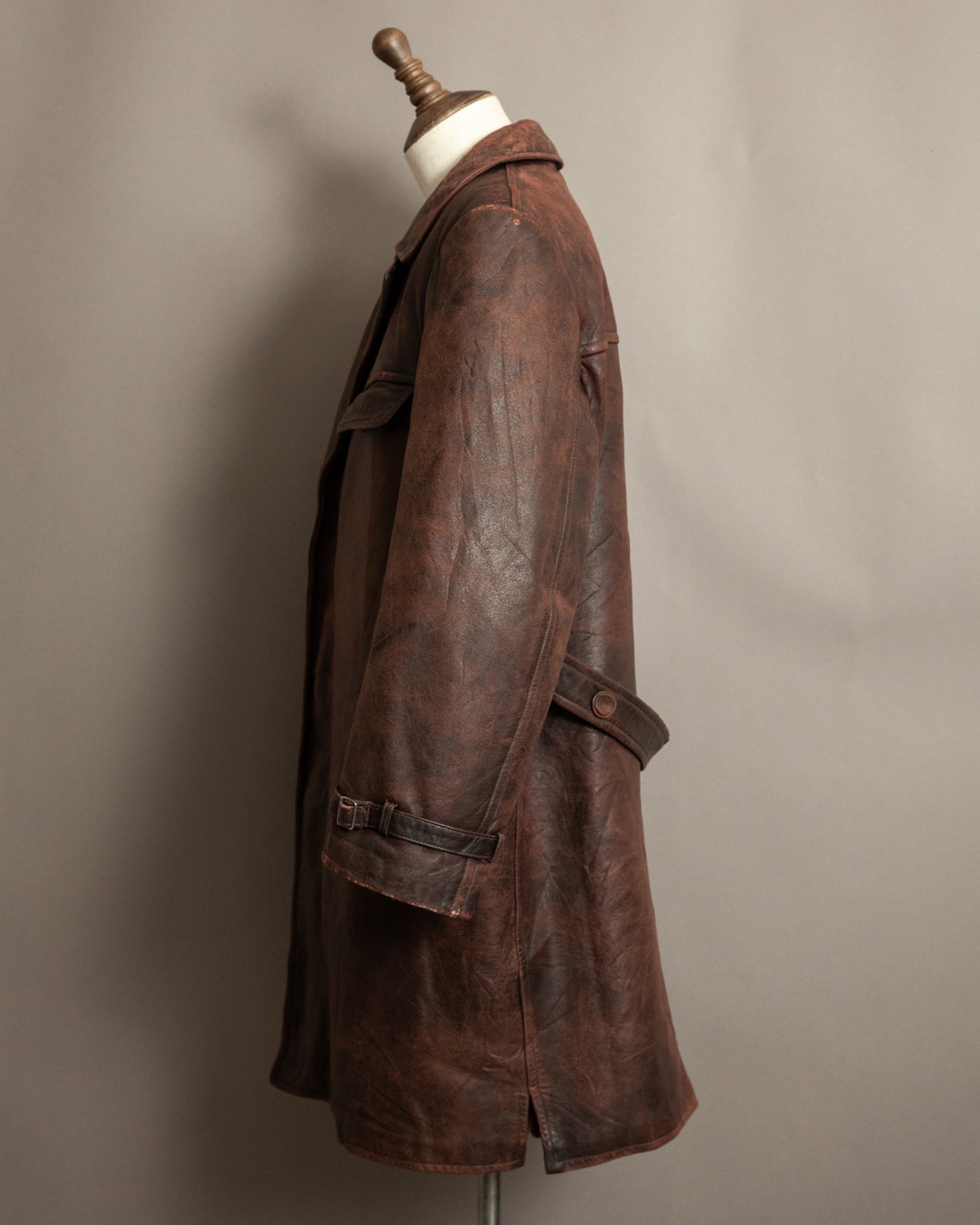 1930s–1940s French Army Horsehide Overcoat (2XL)