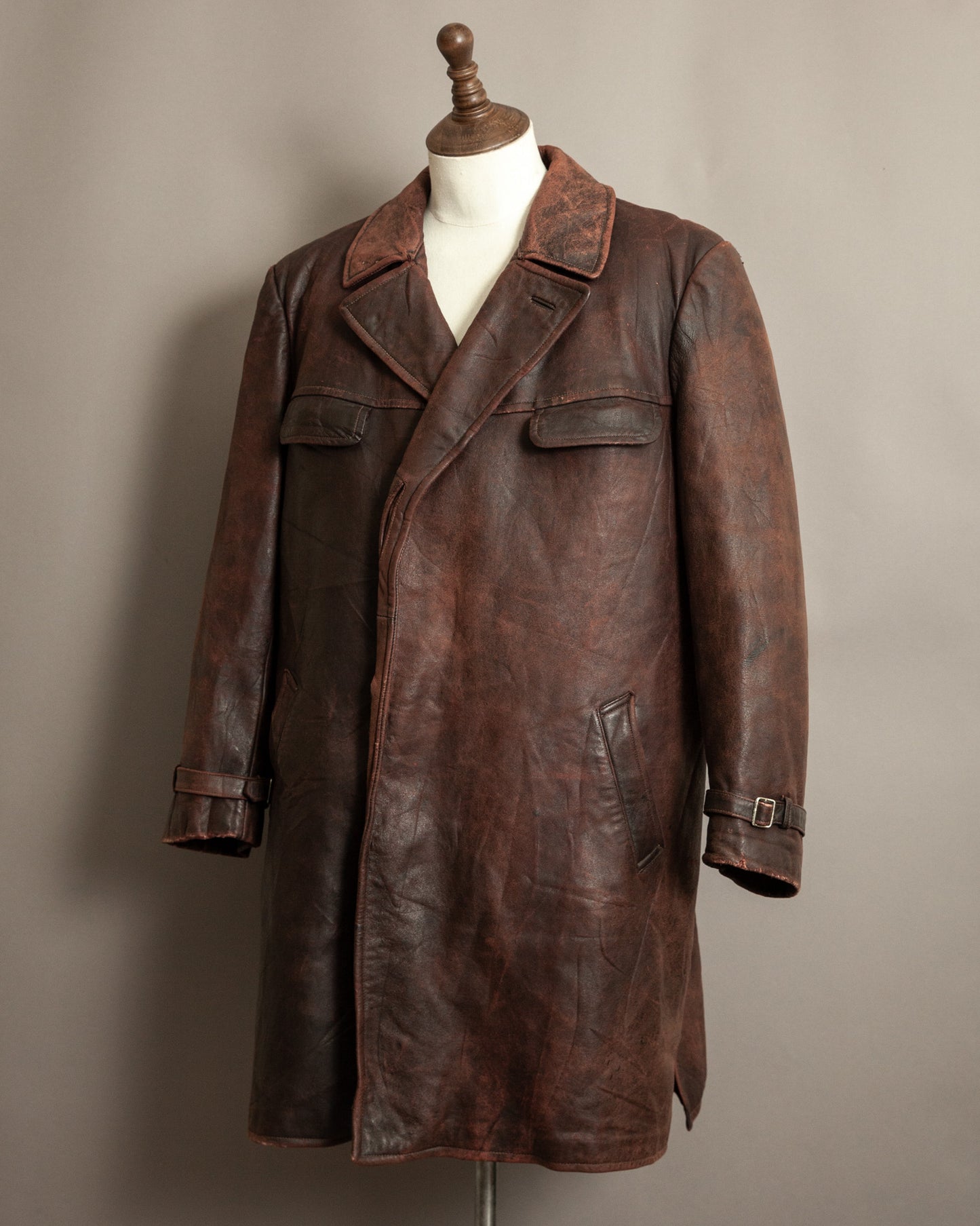 1930s–1940s French Army Horsehide Overcoat (2XL)
