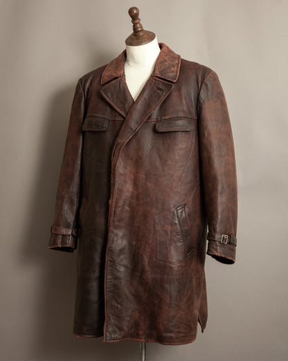 1930s–1940s French Army Horsehide Overcoat (2XL)