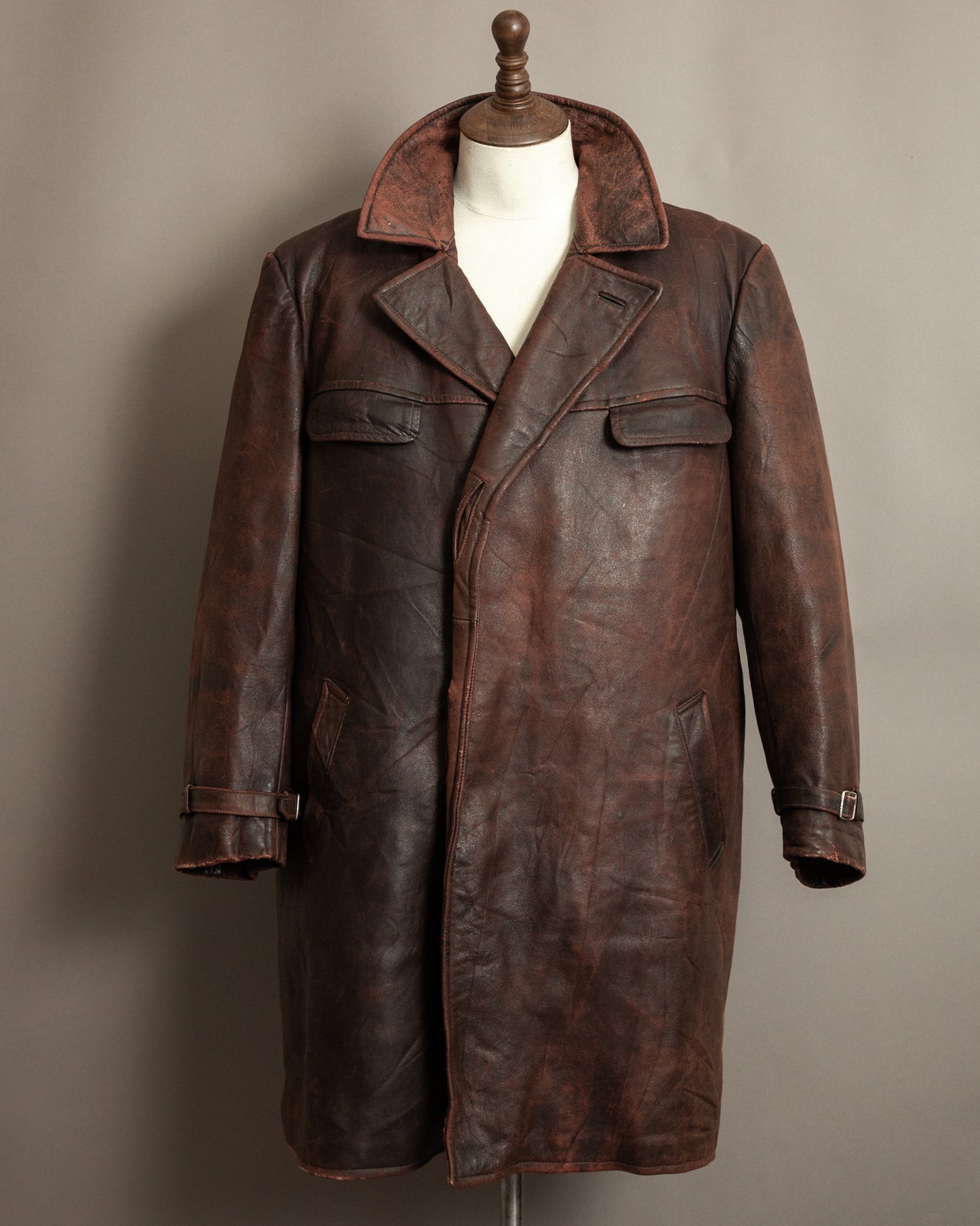 1930s–1940s French Army Horsehide Overcoat (2XL)