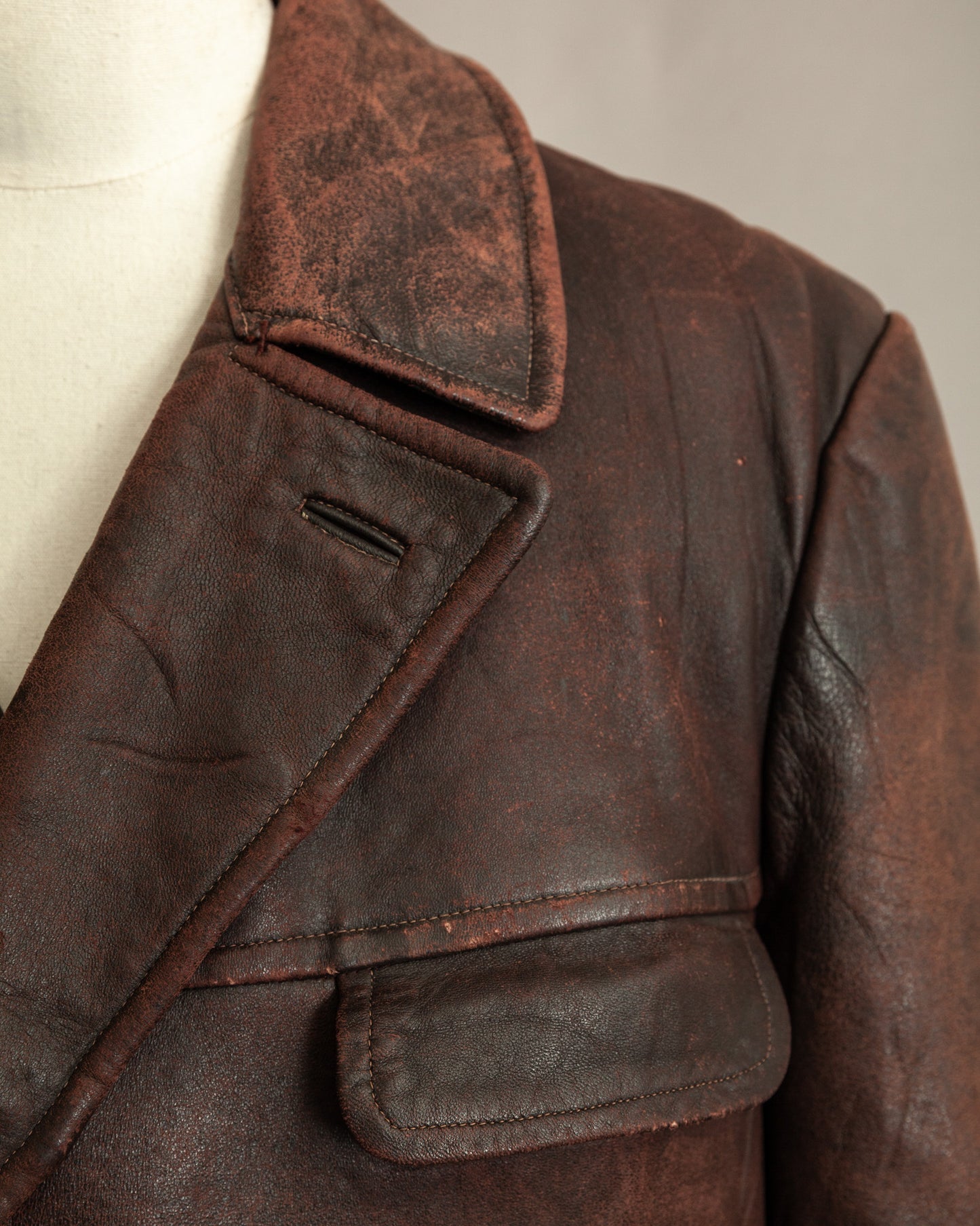 1930s–1940s French Army Horsehide Overcoat (2XL)