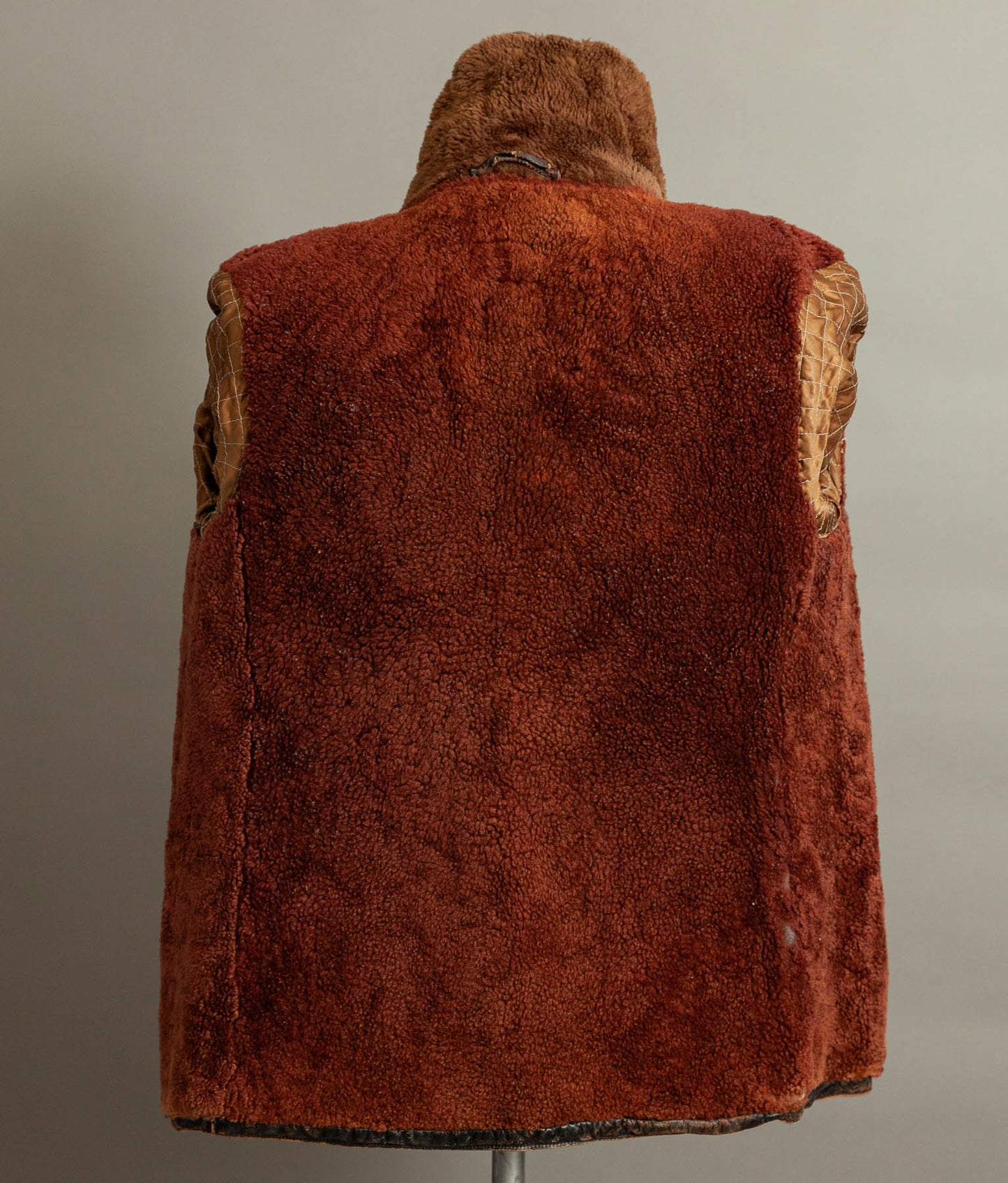 Vintage 1950s French Aviator Leather Jacket Sheepskin Lined Teacore Éclair Zip