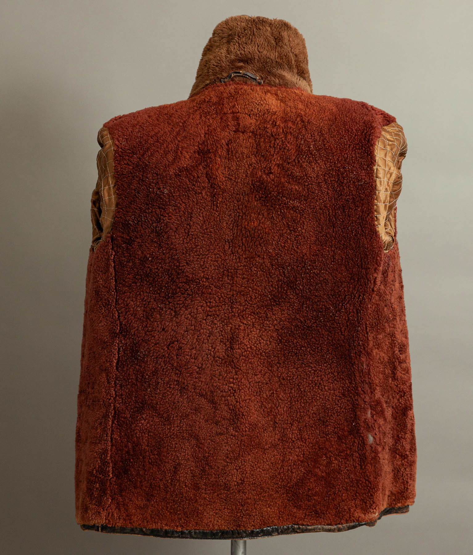 Vintage 1950s French Aviator Leather Jacket Sheepskin Lined Teacore Éclair Zip