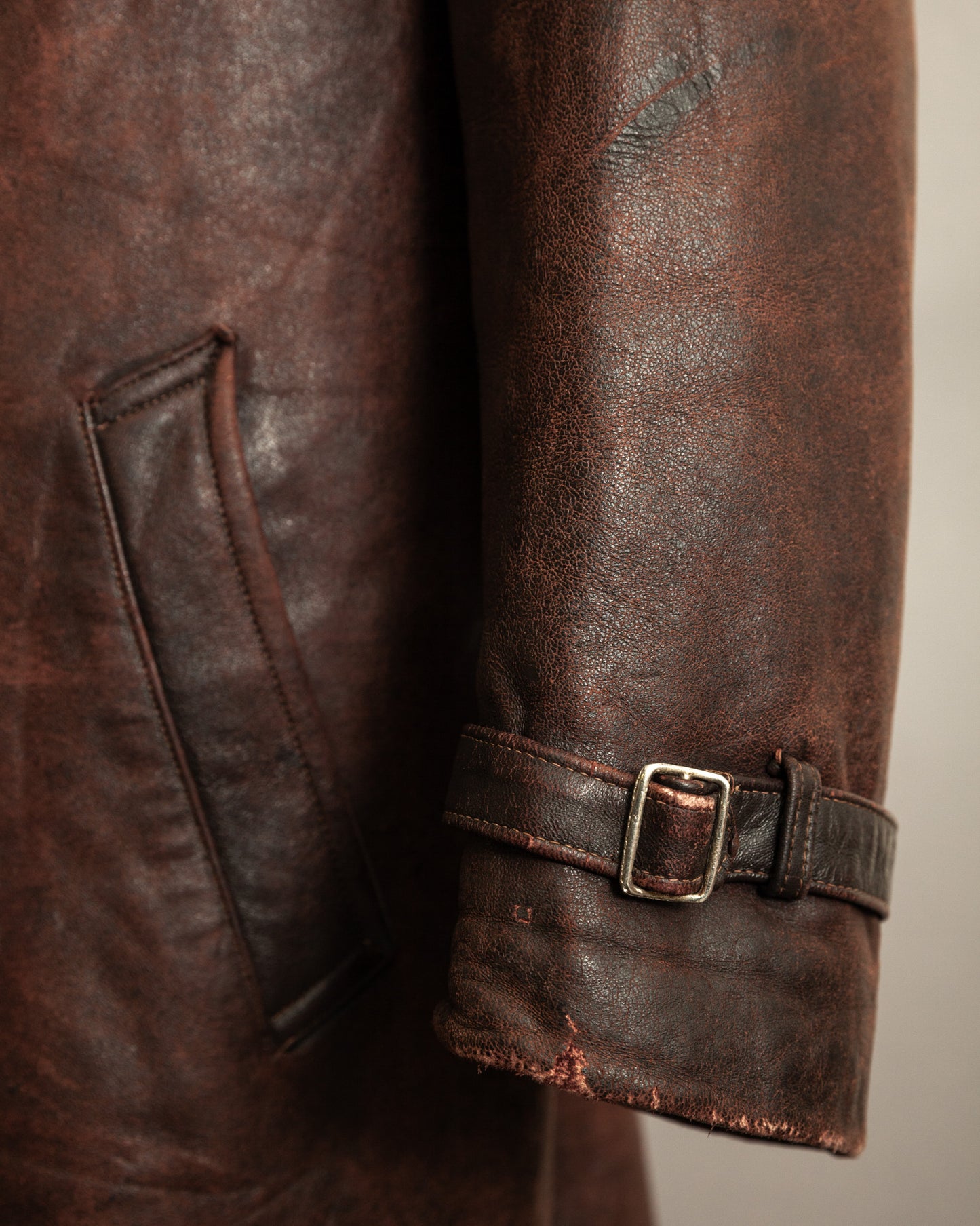 1930s–1940s French Army Horsehide Overcoat (2XL)