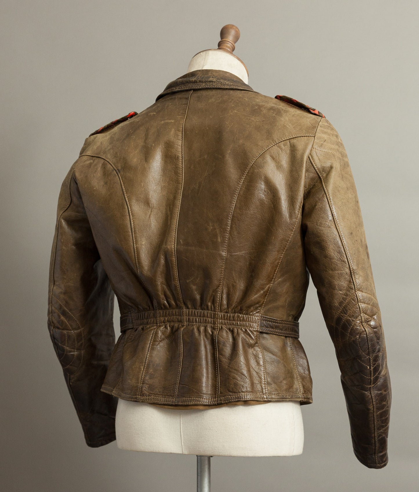 Vintage 1950s German Leather Motorrad Motorcycle Biker Jacket