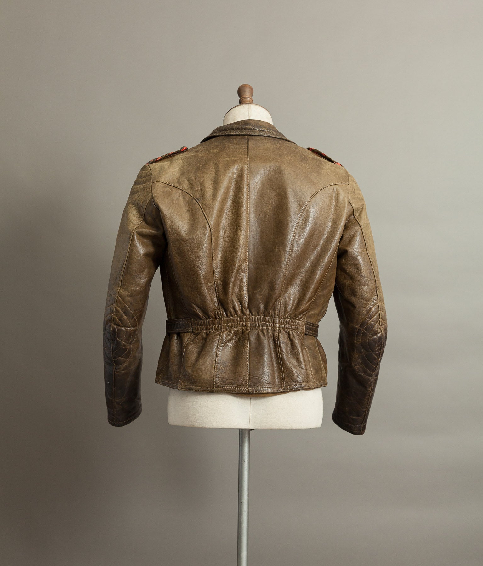 Vintage 1950s German Leather Motorrad Motorcycle Biker Jacket