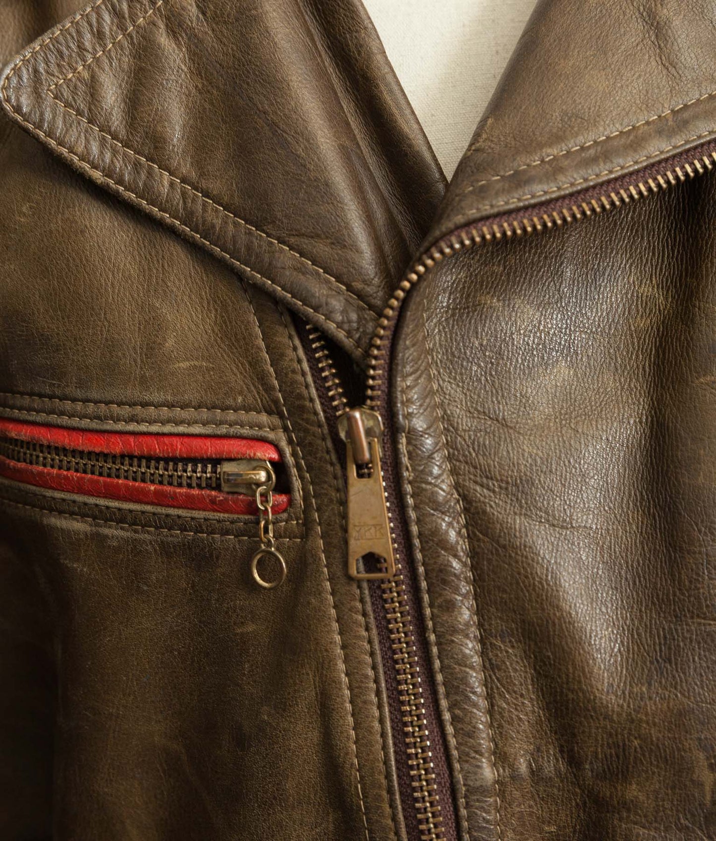 Vintage 1950s German Leather Motorrad Motorcycle Biker Jacket