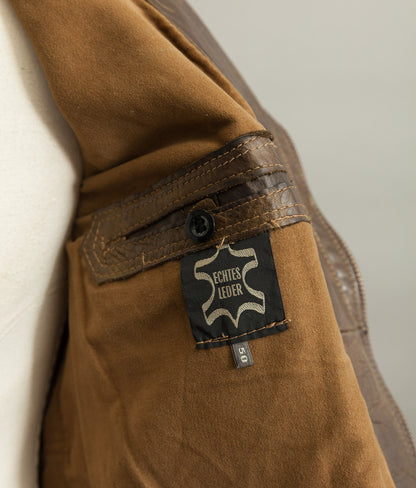 Vintage 1950s German Leather Motorrad Motorcycle Biker Jacket