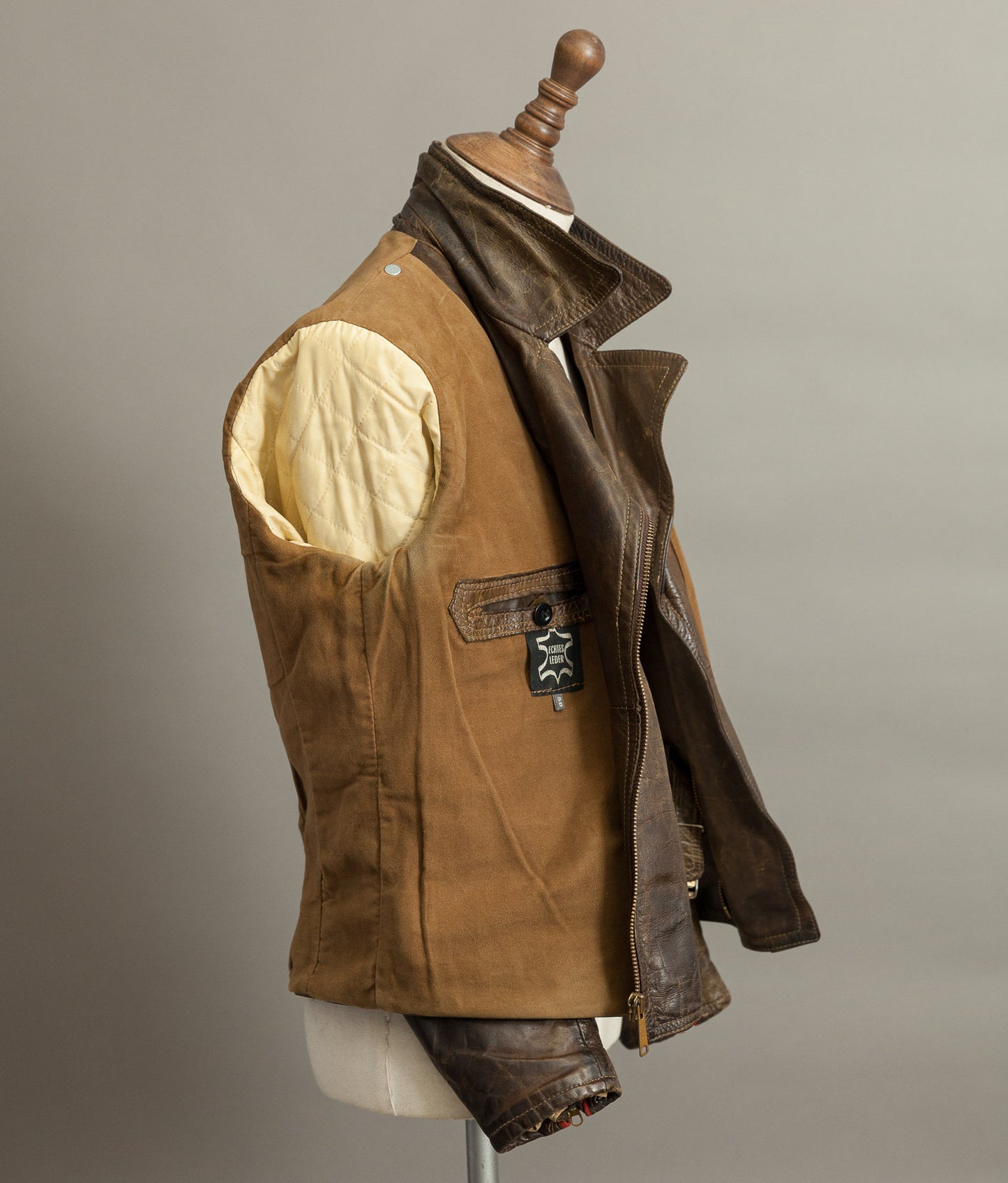 Vintage 1950s German Leather Motorrad Motorcycle Biker Jacket