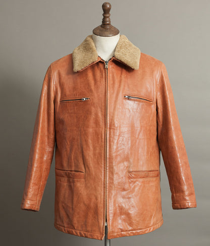 Vintage Stewart Florence Calfskin Leather Aviator Flight Jacket 1940s Style