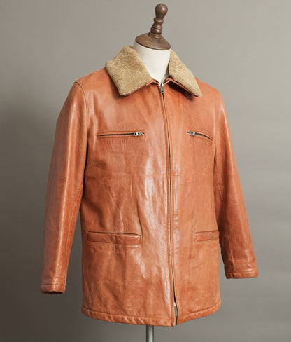 Vintage Stewart Florence Calfskin Leather Aviator Flight Jacket 1940s Style