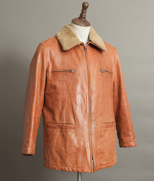 Vintage Stewart Florence Calfskin Leather Aviator Flight Jacket 1940s Style