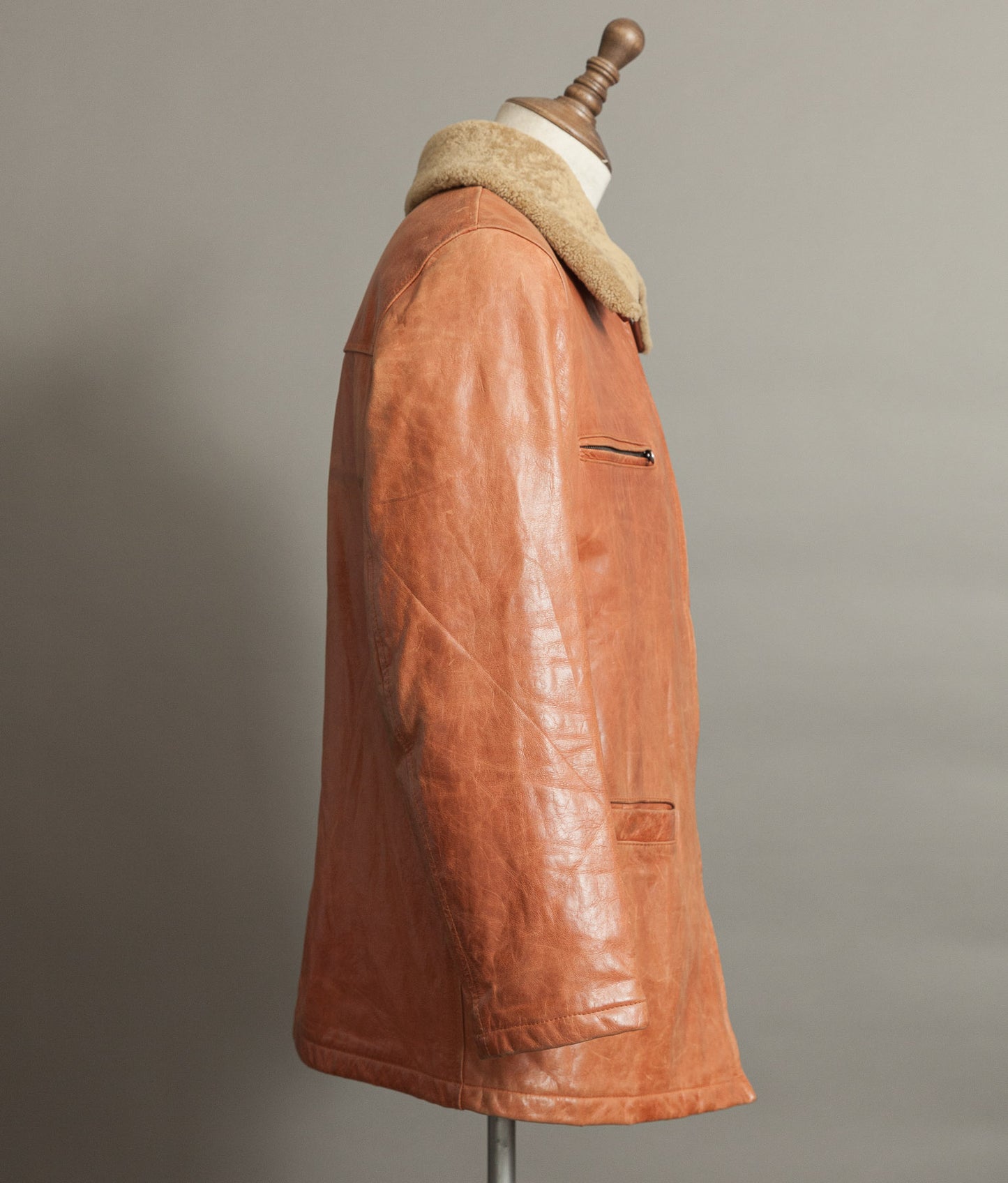 Vintage Stewart Florence Calfskin Leather Aviator Flight Jacket 1940s Style