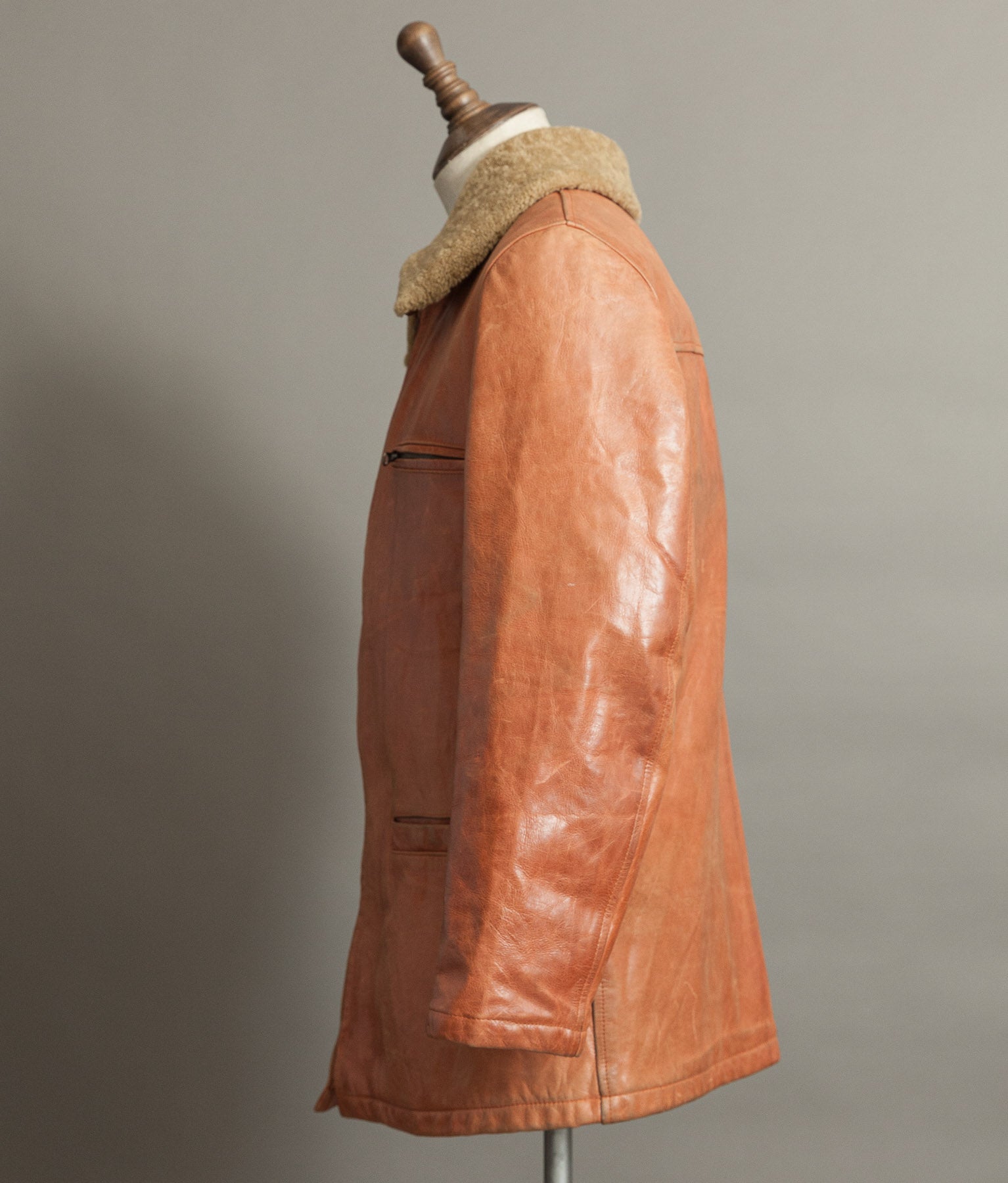 Vintage Stewart Florence Calfskin Leather Aviator Flight Jacket 1940s Style