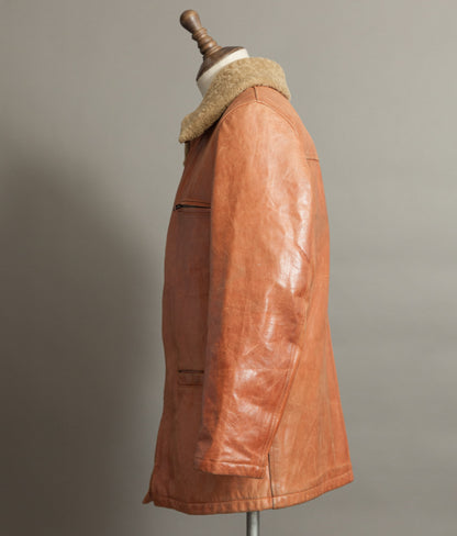 Vintage Stewart Florence Calfskin Leather Aviator Flight Jacket 1940s Style